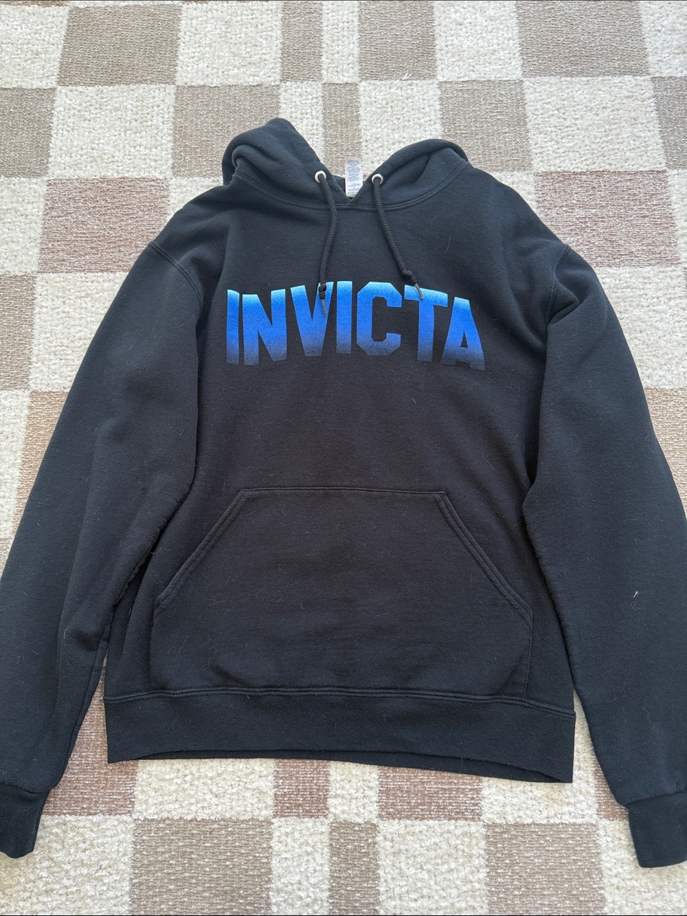 Invicta Black Crewneck Sweatshirt with Blue Gradient Logo